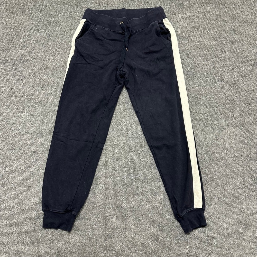 Lauren Ralph Lauren Joggers Womens Size M Navy Blue Side Stripe Cotton Athletic